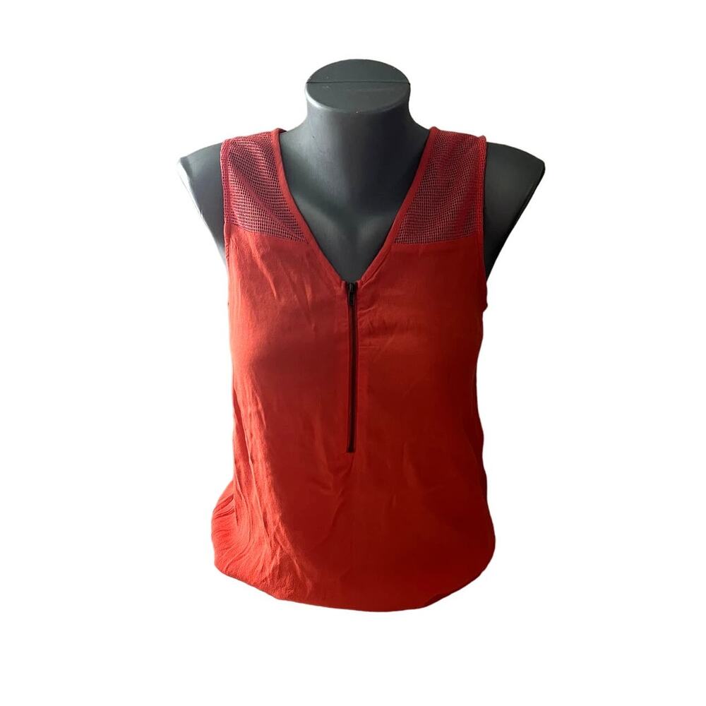 Women's Orange Pixley Zip Zipper Tank Top Size Medium